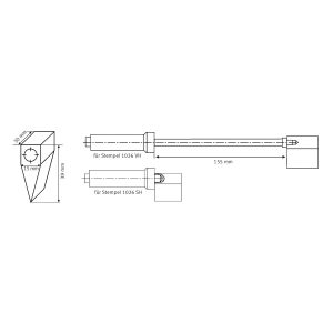 Ersatz-Kohle 30°, seitlich gebohrt mit M 10 Gewinde für 1026 SH und 1026 VH