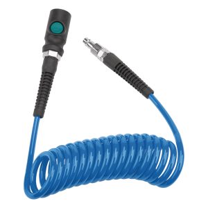 Spiralschlauch PU 5x8 mm 3m mit Einhand-Sicherheitskupplung