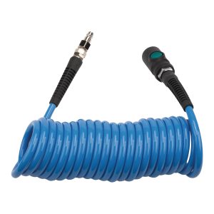 Spiralschlauch PU 6,5x10mm 5m mit Einhand-Sicherheitskupplung