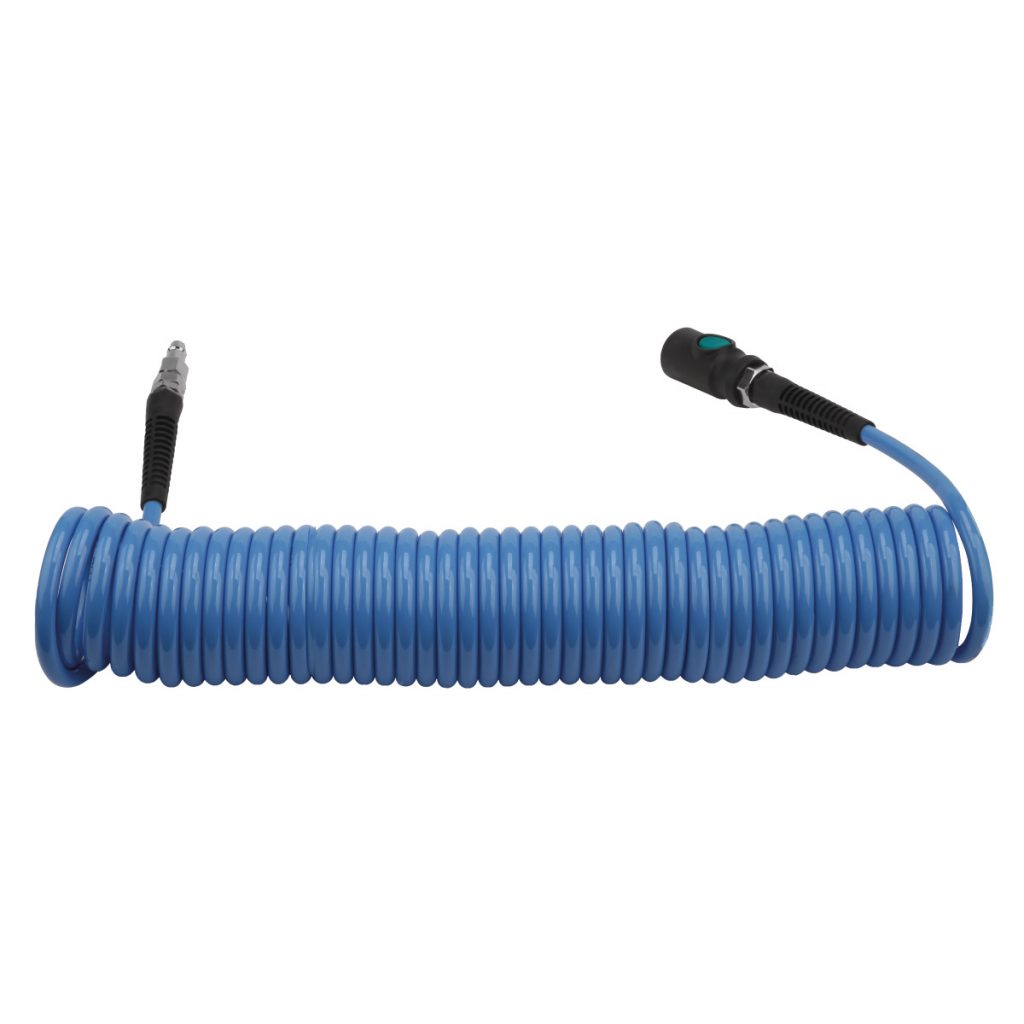 Spiralschlauch PU 6,5x10mm 10m mit Einhand-Sicherheitskupplung