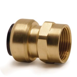 Gerade Aufschraubsteckverbinder (Messing) 15 mm AD / G½" IG