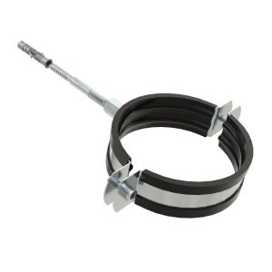 Schraubklemme 32 mm mit Gummi-Innenband und Dübel