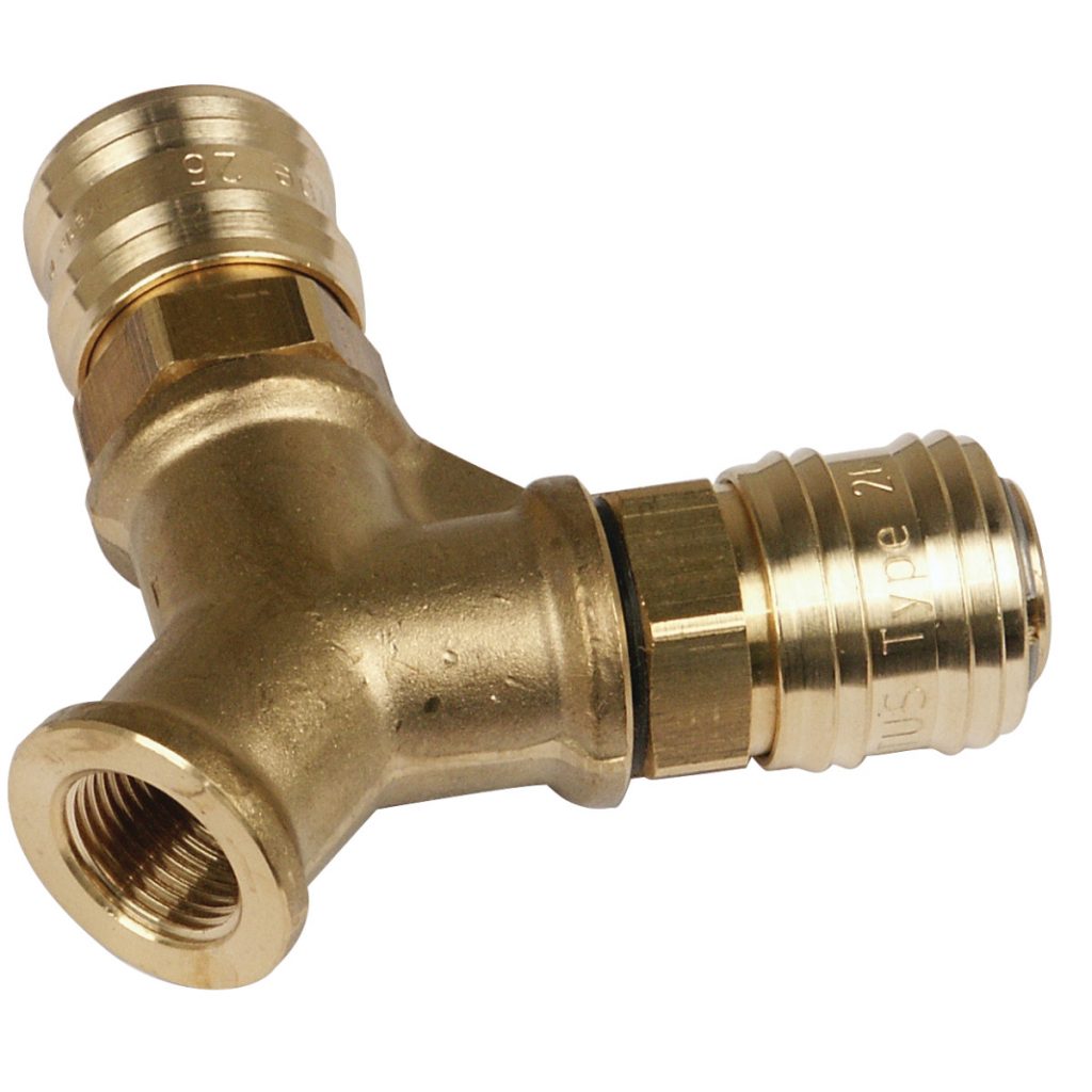 Verteiler 2 x 3/8" mit Kupplung