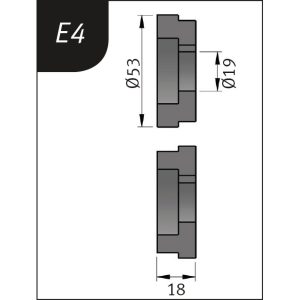 Biegerollensatz Typ E4, Ø 53 x 19 x 18 mm