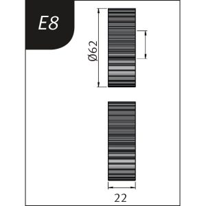 Biegerollensatz Typ E8, Ø 62 x 26 x 22 mm