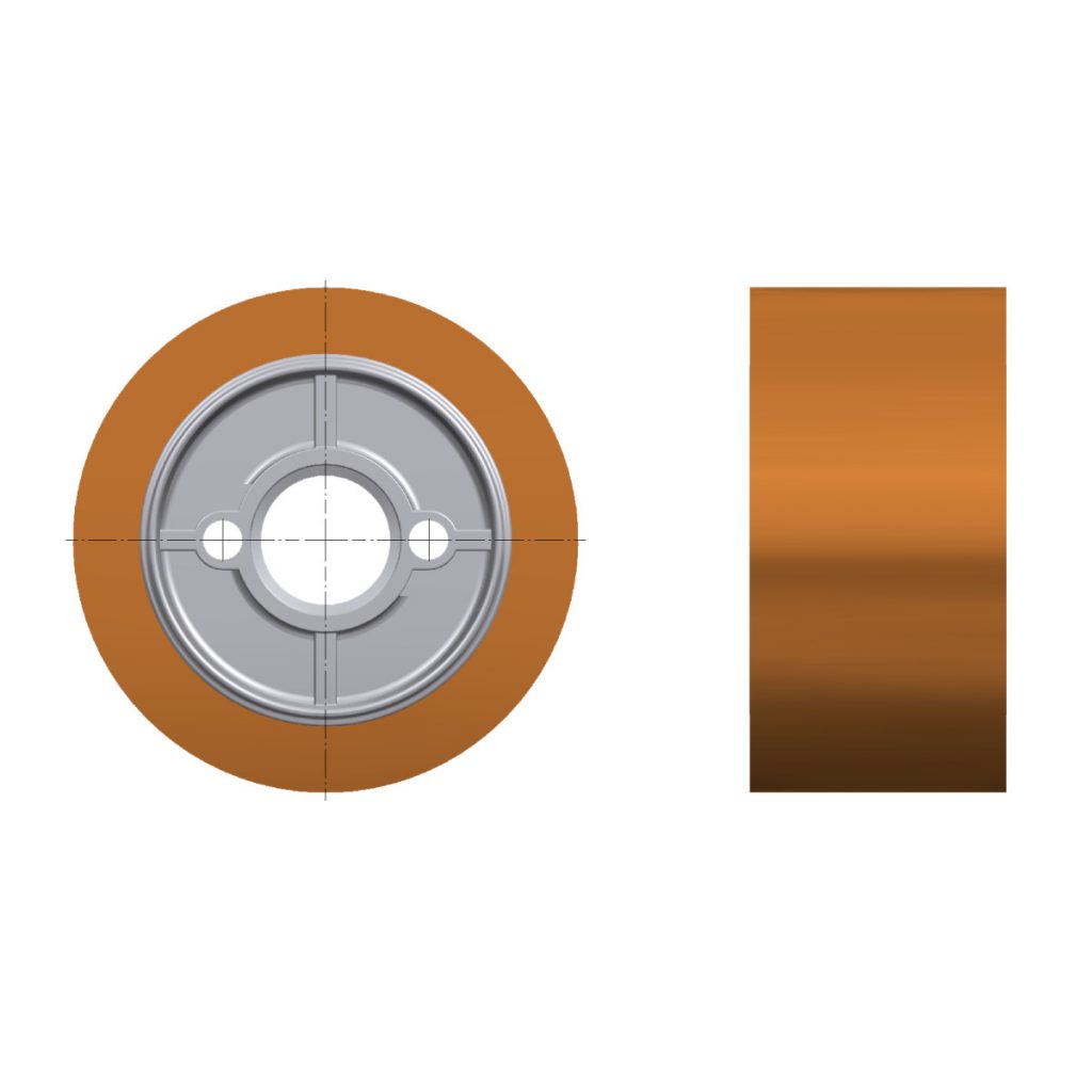 Vorschubrolle Ø 118 mm, Breite 50 mm für rauhe Oberflächen